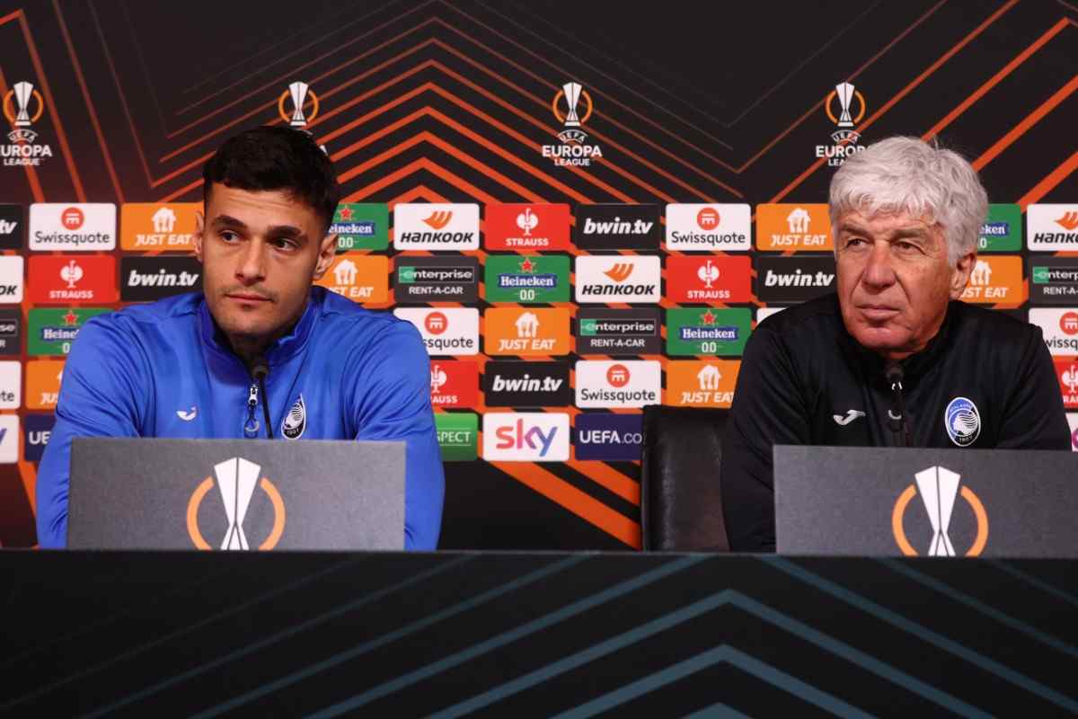 Gasperini e Scamacca in conferenza stampa