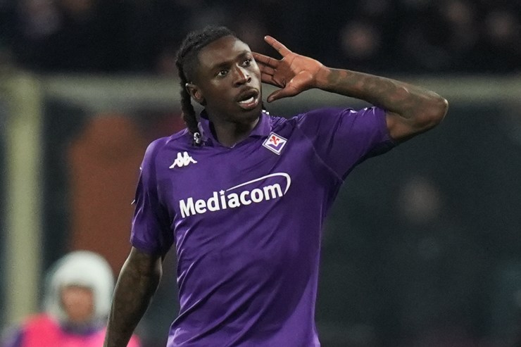 Moise Kean esulta dopo il gol