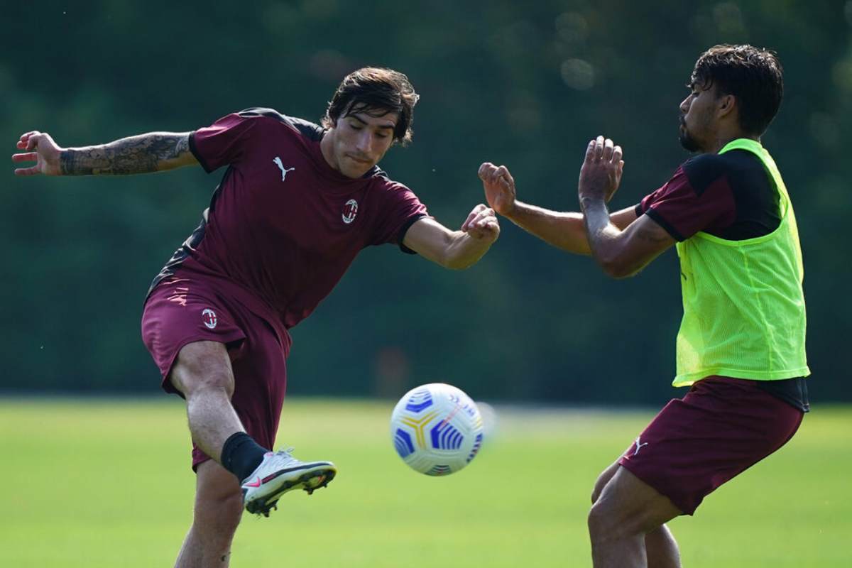 Tonali e Paqueta in allenamento